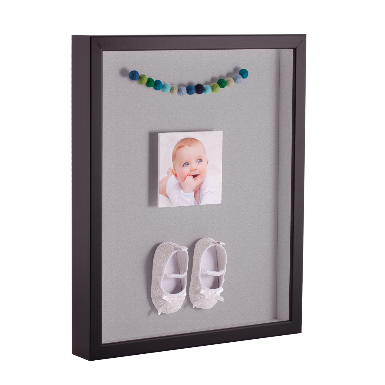 ArtToFrames 14x14 Inch Shadow Box Picture Frame, with a Satin Black Tall 1.00" Wide Shadowbox frame and Super White Mat Backing (4654)